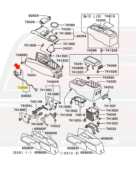 Mitsubishi OEM Ashtray Light Bulb for Evo 7/8/9 (MB918617)  Image © STM Tuned Inc