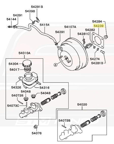 MB928711 Mitsubishi OEM Brake Booster Gasket (Evo 7/8/9 Diagram)