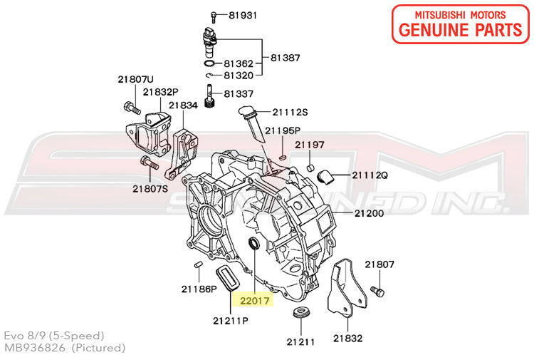 MB936826 Mitsubishi Manual Transmission Input Shaft Seal - Evo 4-X
