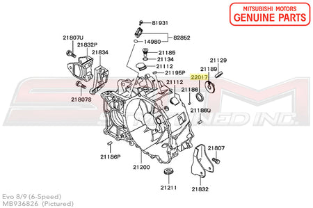 MB936826 Mitsubishi Manual Transmission Input Shaft Seal - Evo 4-X