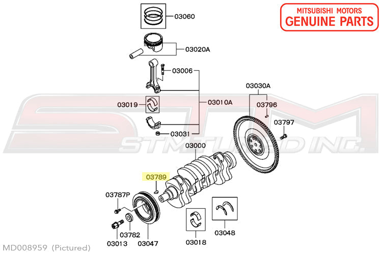MD008959 Mitsubishi Crankshaft Key - 4G63 DSM/Evo