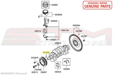 MD008959 Mitsubishi Crankshaft Key - 4G63 DSM/Evo