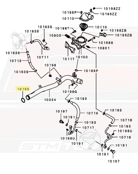 MD030764 Evo 9 Water Pipe Diagram