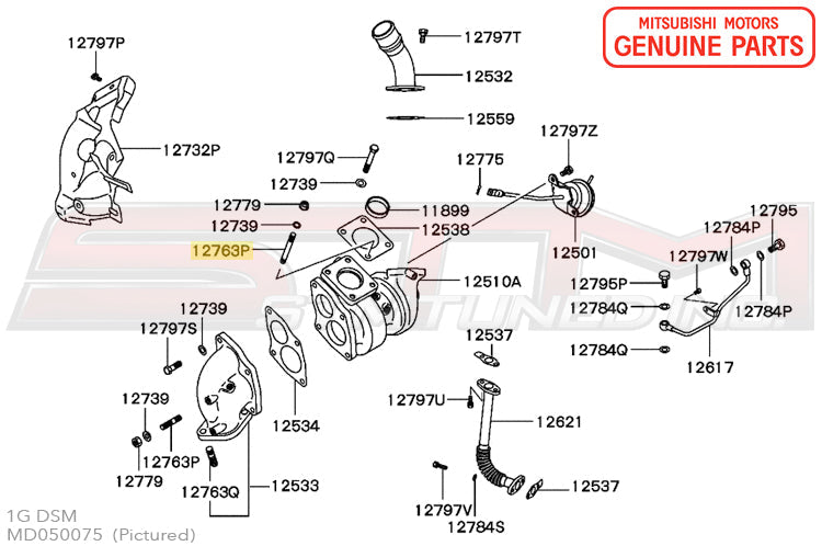 MD050075 Mitsubishi Turbo to Manifold Stud - 1G/2G DSM