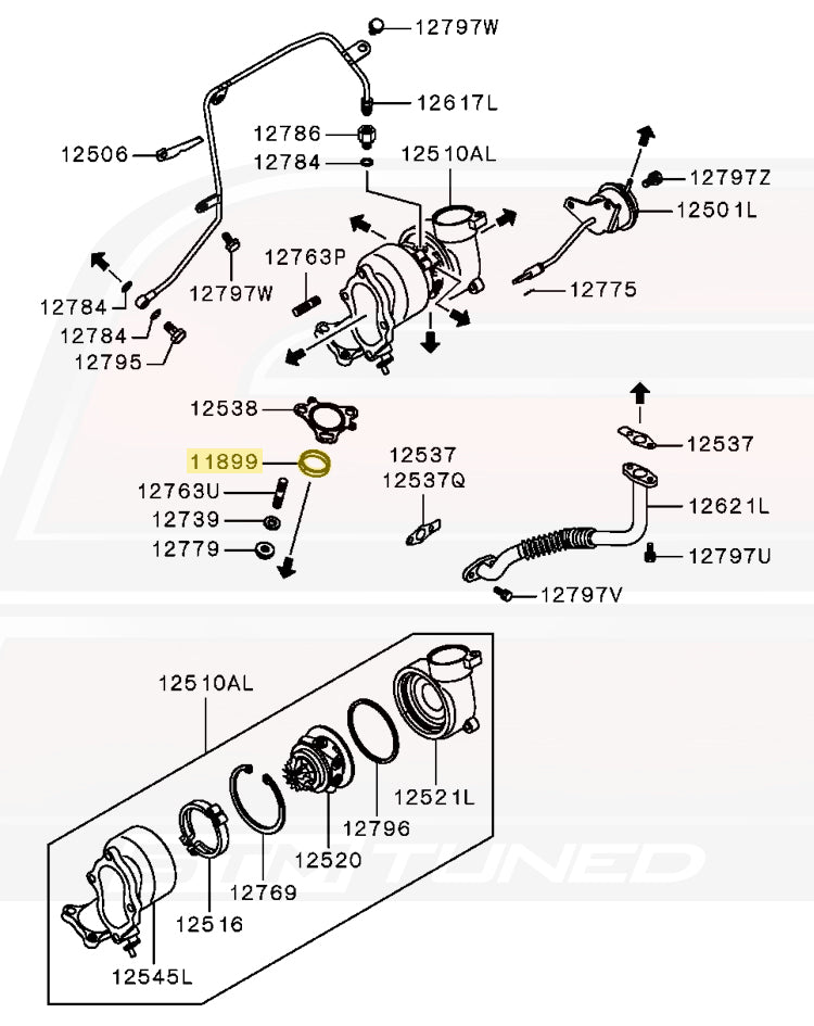 Mitsubishi OEM Turbo to Manifold Ring for 3000GT (MD077551)
