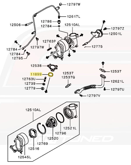 Mitsubishi OEM Turbo to Manifold Ring for 3000GT (MD077551)