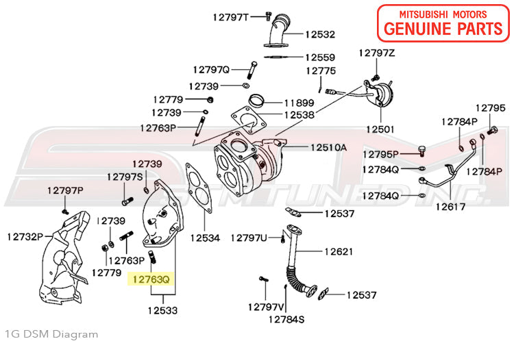 MD089315 Mitsubishi O2 Housing to Downpipe Stud - 1G/2G DSM