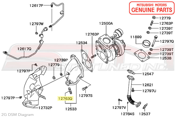 MD089315 Mitsubishi O2 Housing to Downpipe Stud - 1G/2G DSM