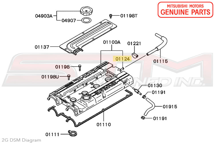 MD102444 Mitsubishi Valve Cover Breather Fitting -  DSM / Evo 4-9