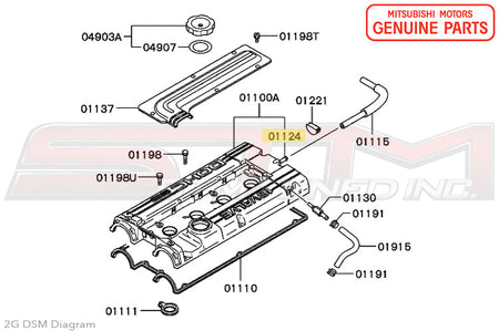 MD102444 Mitsubishi Valve Cover Breather Fitting -  DSM / Evo 4-9