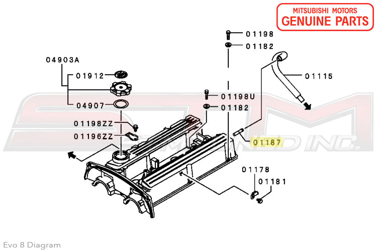 MD102444 Mitsubishi Valve Cover Breather Fitting -  DSM / Evo 4-9