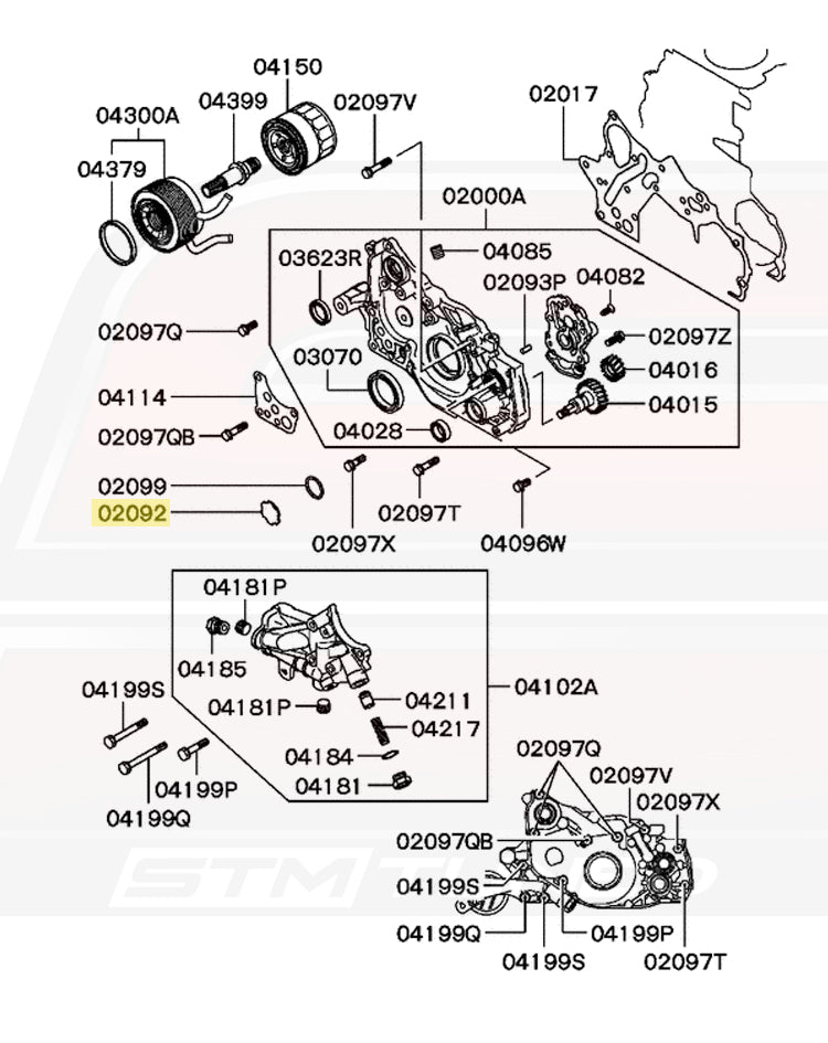 MD125376 2G DSM 7-Bolt Front Cover Diagram