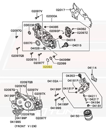 MD125376 Evo 8 Front Cover Diagram
