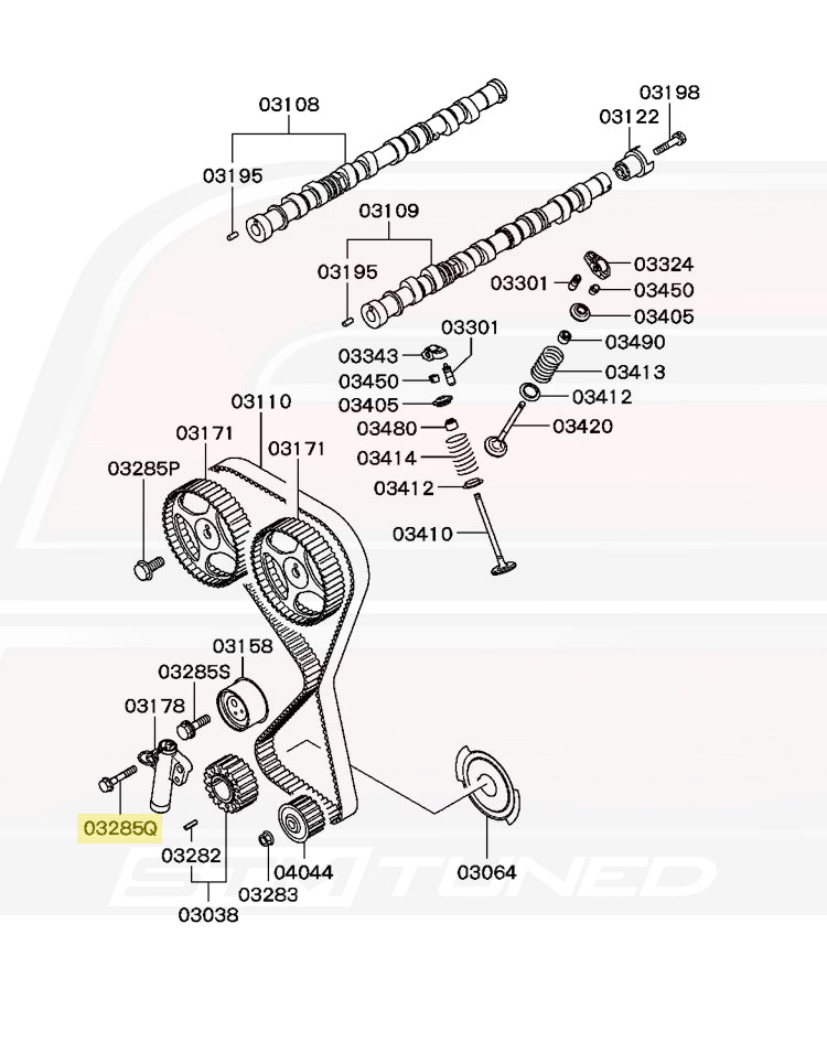 Mitsubishi OEM Timing Tensioner Bolt for 4G63 Evo DSM (MD129350)
