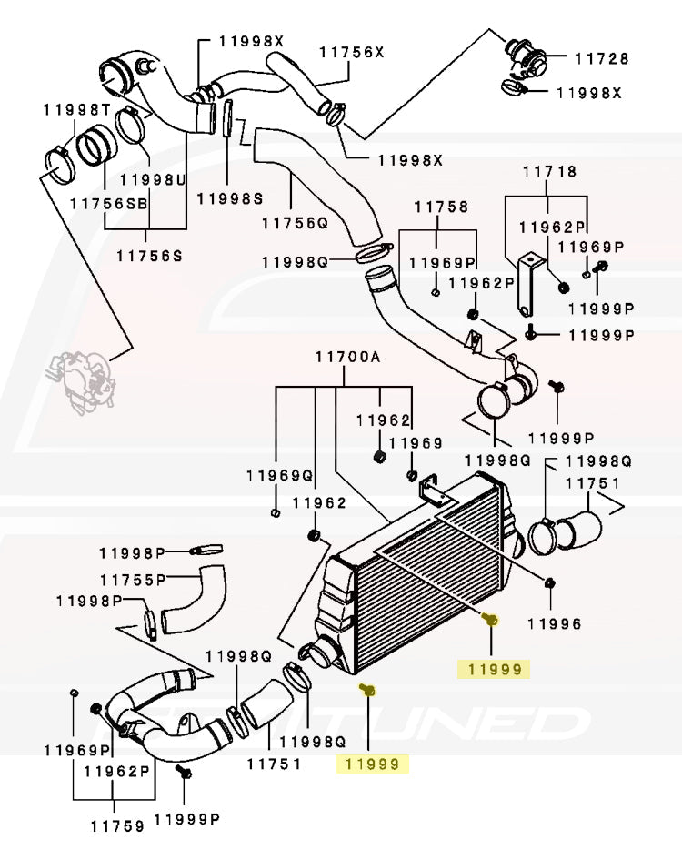Evo 4/5/6 Intercooler Diagram
