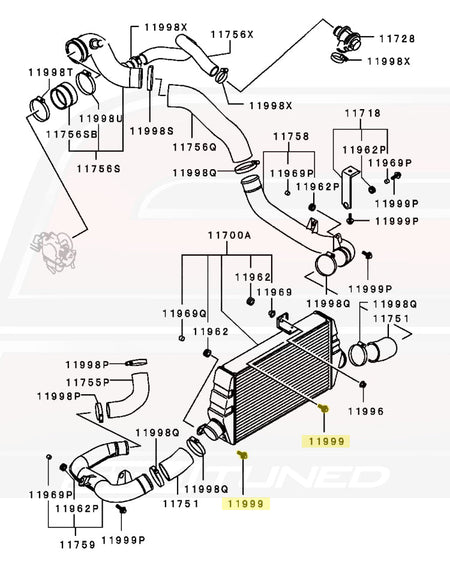 Evo 4/5/6 Intercooler Diagram