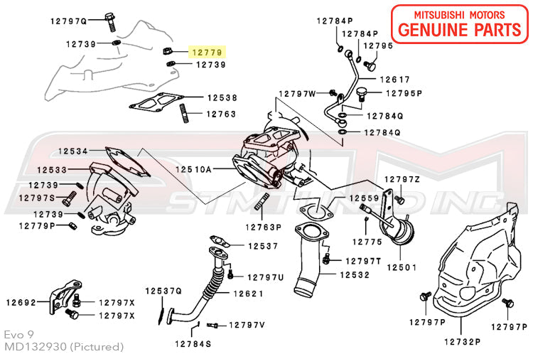 MD132930 Mitsubishi Manifold to Turbo Nut