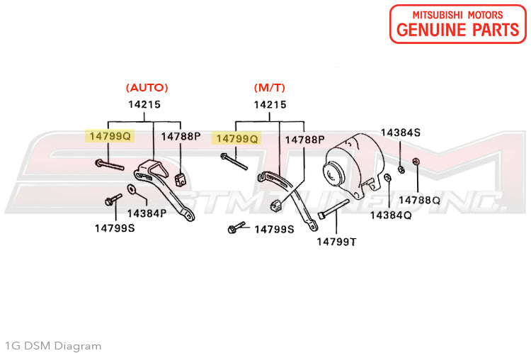 Mitsubishi Alternator Tensioner Bolt - 1G/2G DSM MD133180