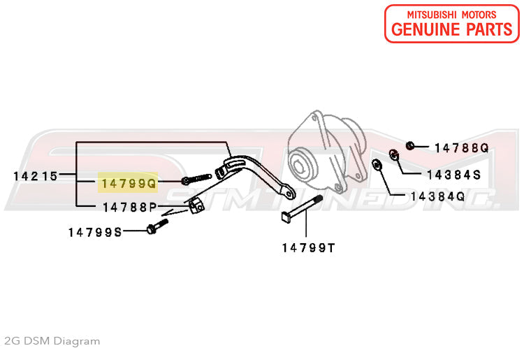 Mitsubishi Alternator Tensioner Bolt - 1G/2G DSM MD133180