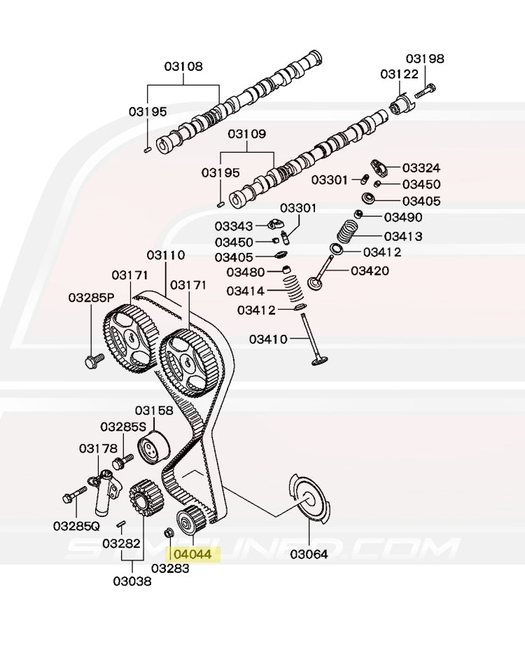 Evo CT9A Oil Pump Sprocket Diagram
