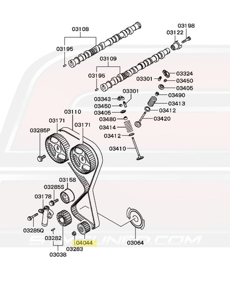 Evo CT9A Oil Pump Sprocket Diagram