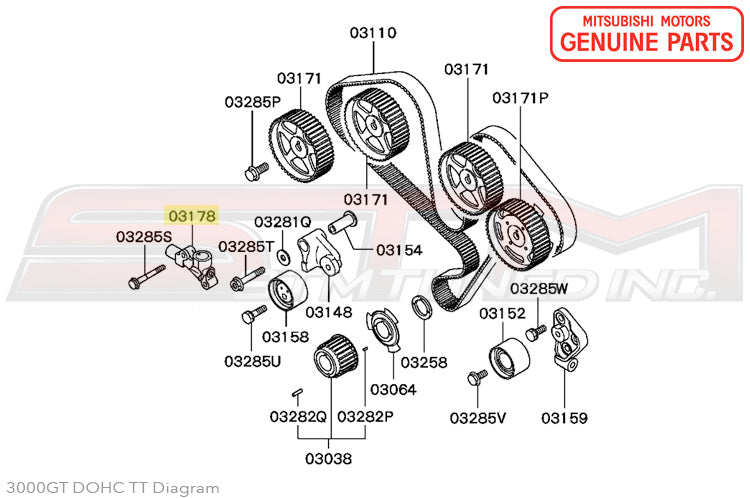 MD140071 Mitsubishi Timing Belt Tensioner Pulley - 3000GT/Stealth