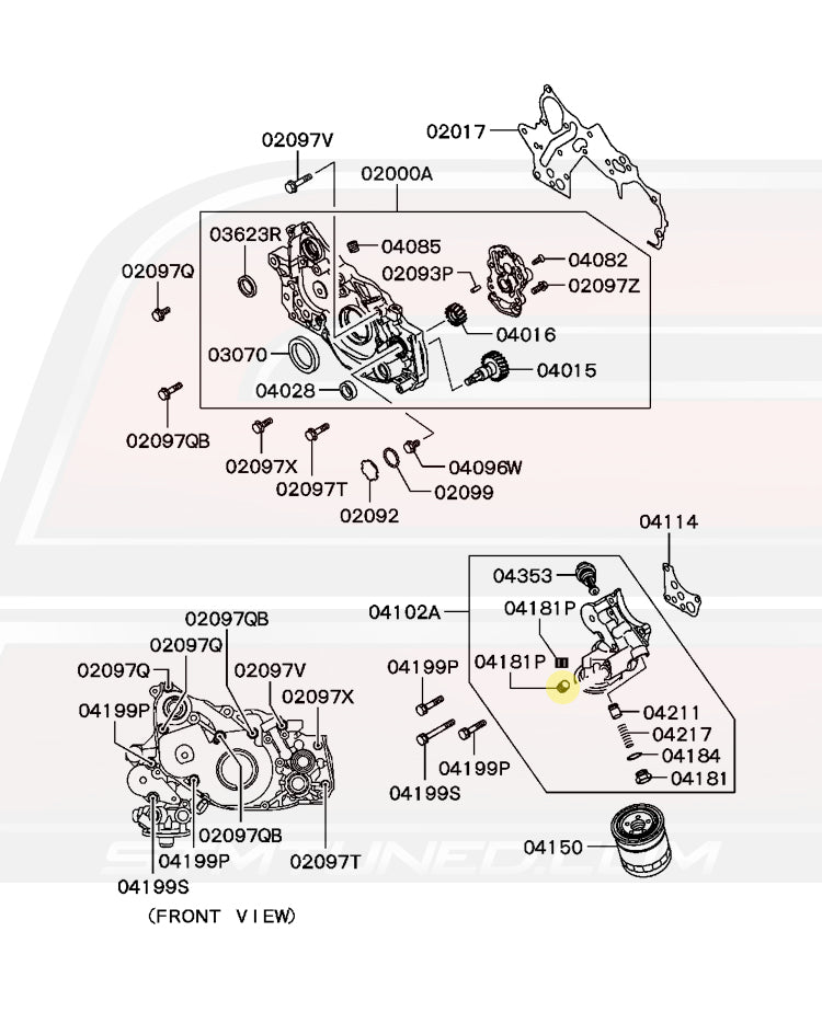 Evo CT9A Oil Filter Housing Diagram