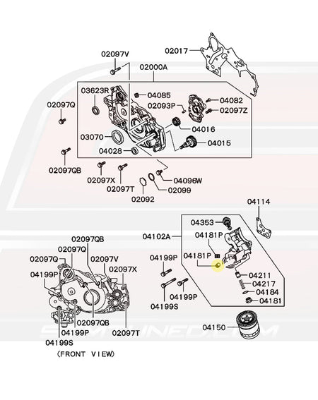 Evo CT9A Oil Filter Housing Diagram