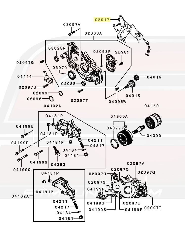 Mitsubishi OEM Front Case Oil Pump Gasket for 6-Bolt 4G63 DSM (MD149393)