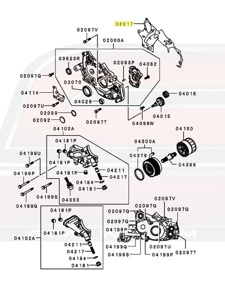 Mitsubishi OEM Front Case Oil Pump Gasket for 6-Bolt 4G63 DSM (MD149393)
