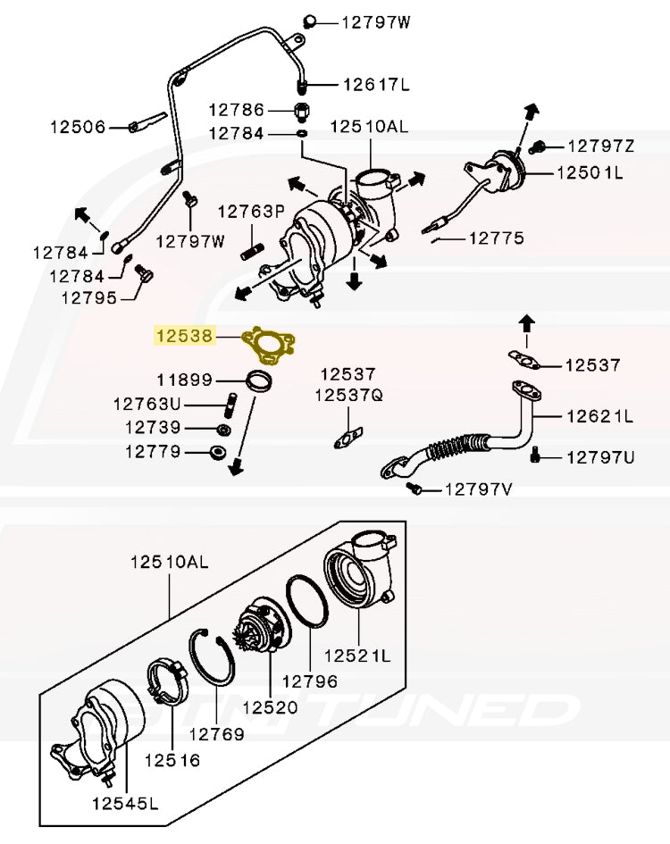 Mitsubishi OEM Turbo Inlet Gasket for 3000GT (MD168266)