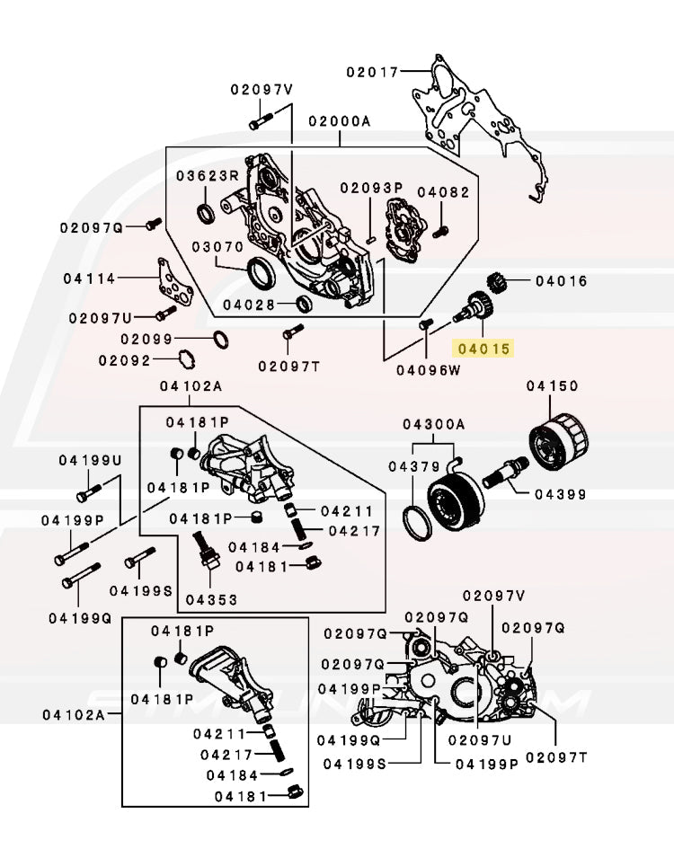 Mitsubishi OEM Oil Pump Front Cover Gear (Large) for 1G DSM 6-Bolt (MD174581)
