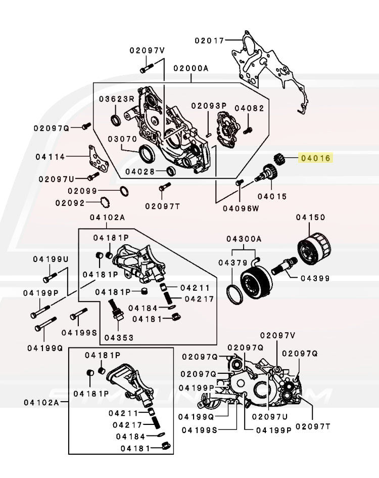 Mitsubishi OEM Oil Pump Front Cover Gear (Small) for 1G DSM 6-Bolt (MD174582)