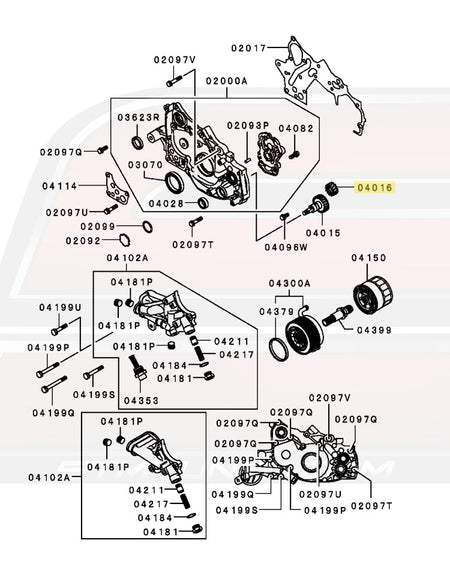 Mitsubishi OEM Oil Pump Front Cover Gear (Small) for 1G DSM 6-Bolt (MD174582)