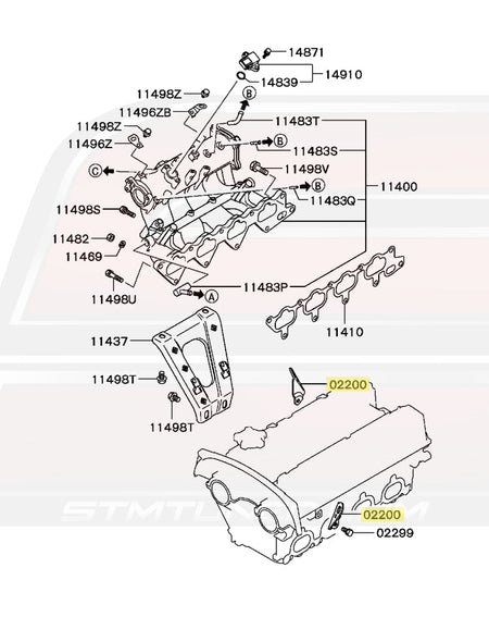 Mitsubishi OEM Cylinder Head Engine Hanger for Evo 4-9 (MD196781)  Image © STM Tuned Inc