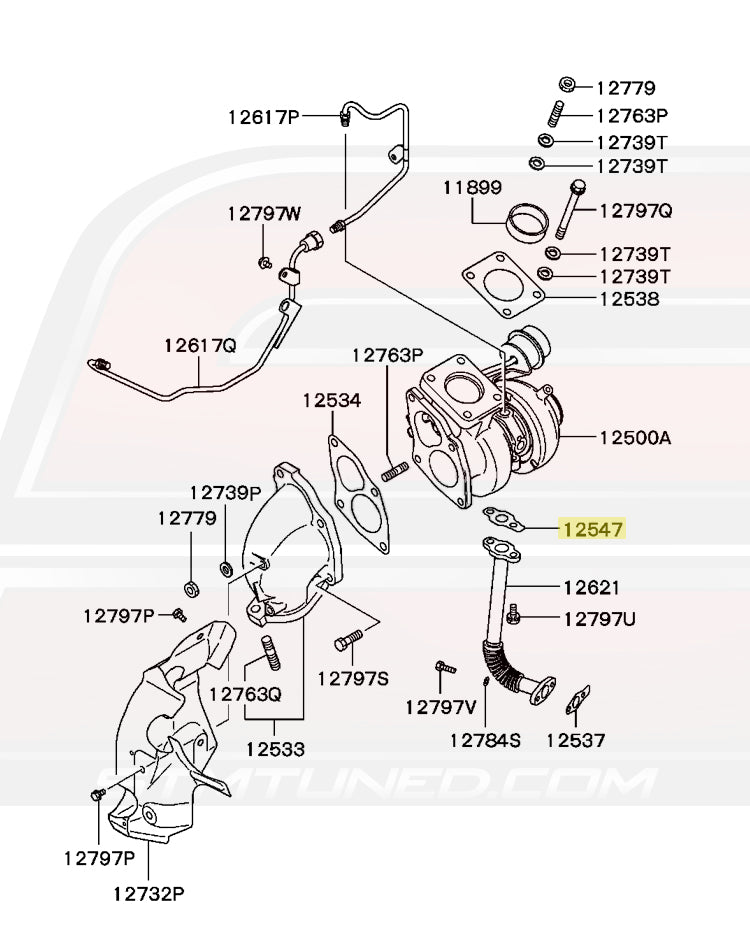 Mitsubishi OEM T25/T28 Turbo to Oil Return Line Gasket for 2G DSM (MD198888)
