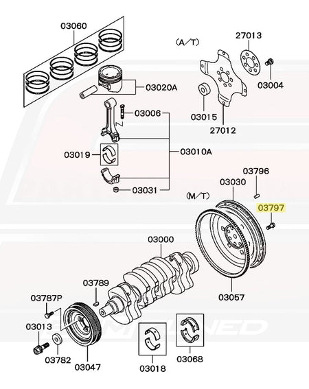Mitsubishi OEM Flywheel Bolts for 7-Bolt DSM / Evo 1-3 (MD302074)