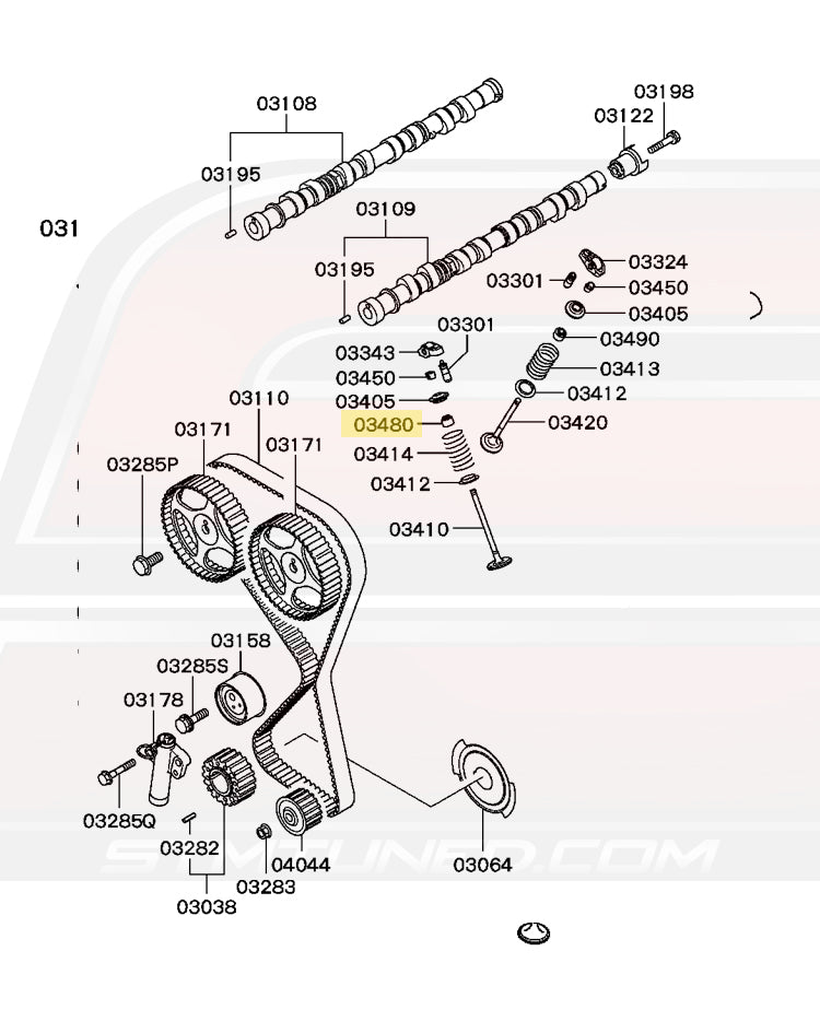 MD306079 Evo 8 Diagram for 4G63 Reference
