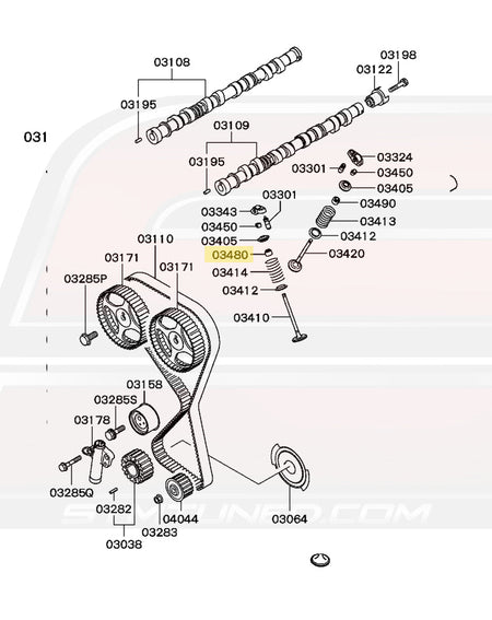 MD306079 Evo 8 Diagram for 4G63 Reference
