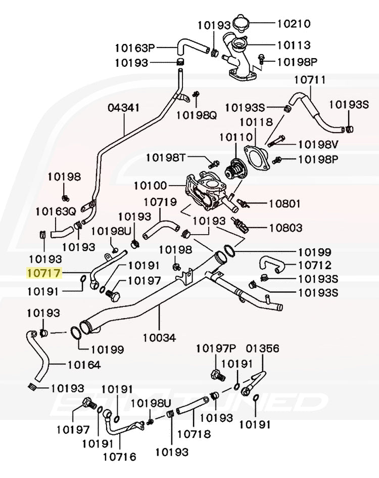 Mitsubishi OEM Turbo Water Feed Pipe for 2G DSM M/T (MD306411)