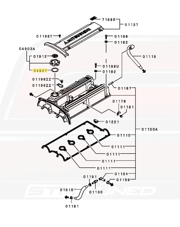 MD311638 Evo 8 Valve Cover