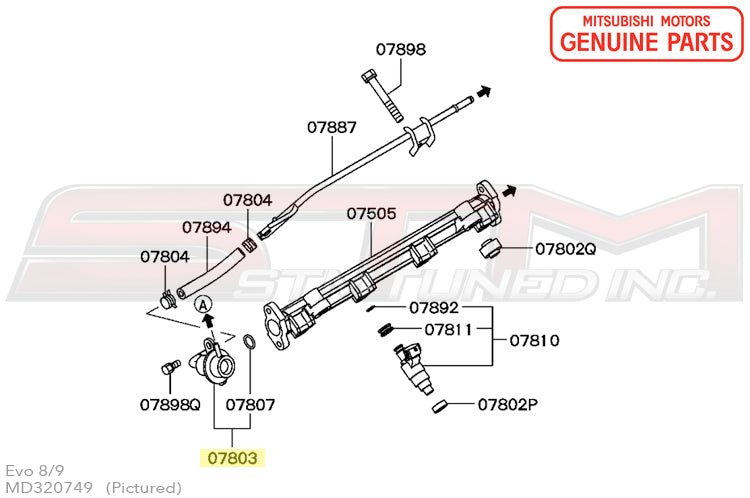 MD320749 Mitsubishi Fuel Pressure Regulator - Evo 4-9
