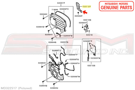 MD322517 Mitsubishi Metal Timing Belt Upper Under Cover (Left Side / Rear) - Evo 4-8