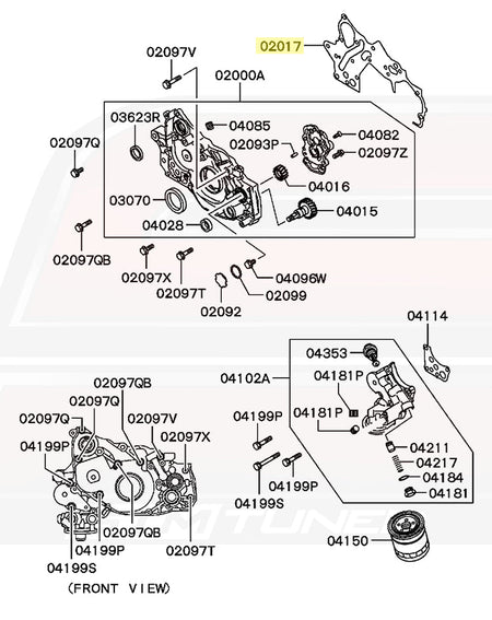Mitsubishi OEM Front Case Oil Pump Gasket for Evo 4-9 (MD322521)
