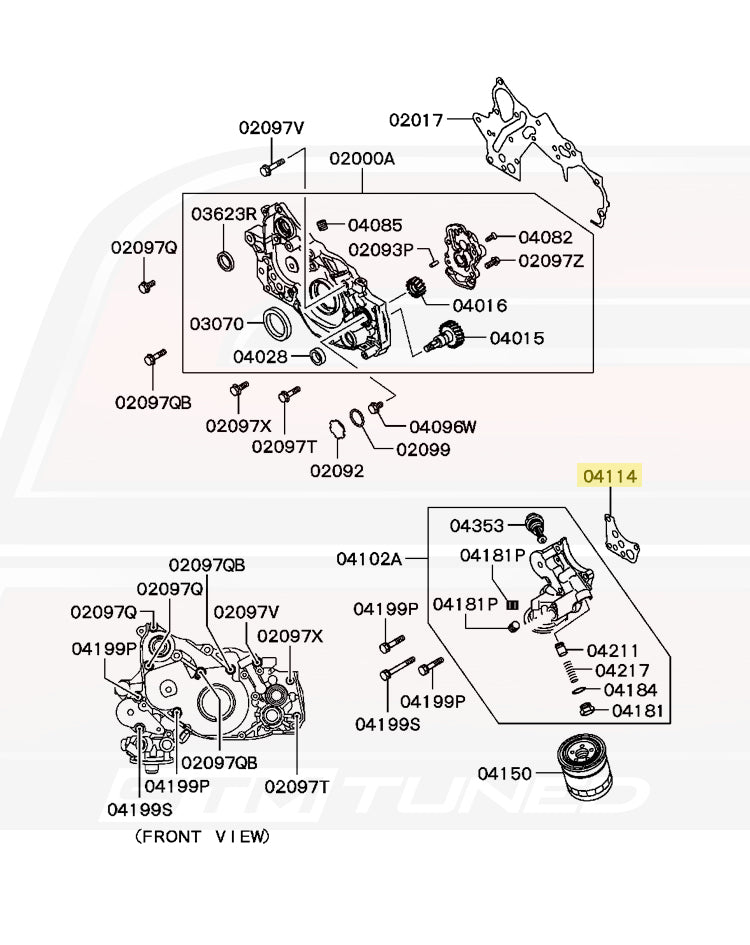 Mitsubishi OEM Oil Filter Housing Gasket for Evo 4-9 (MD322522)