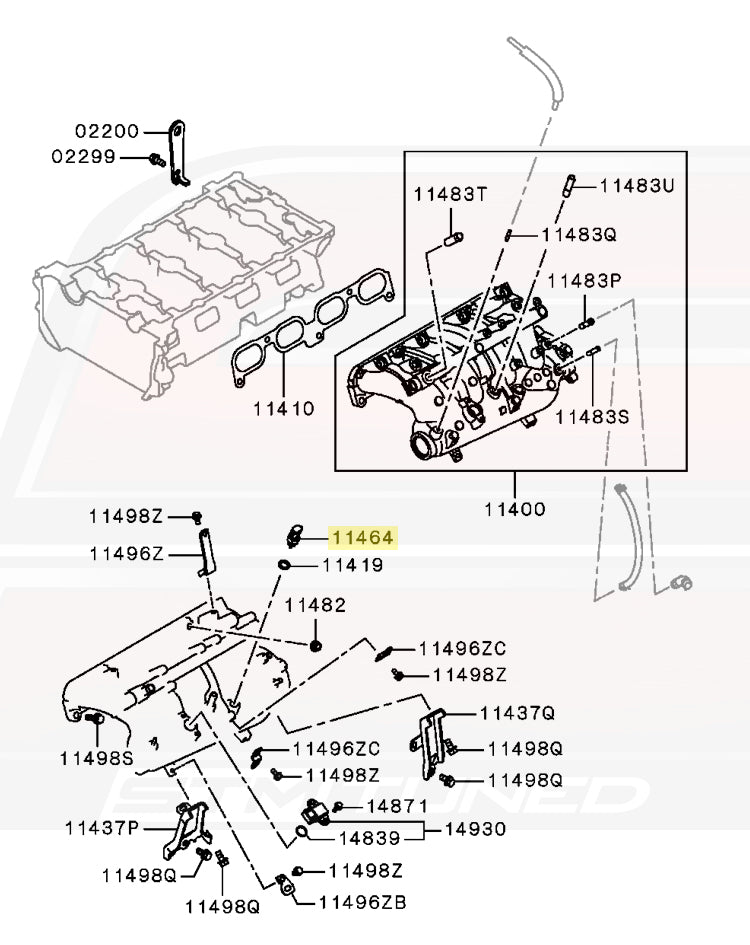 Mitsubishi OEM Intake Air Temp Sensor Diagram for Evo X (MD326170)