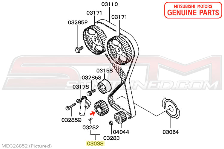Mitsubishi OEM Crankshaft Timing Sprocket for 4G63 Evo/DSM (MD326852)