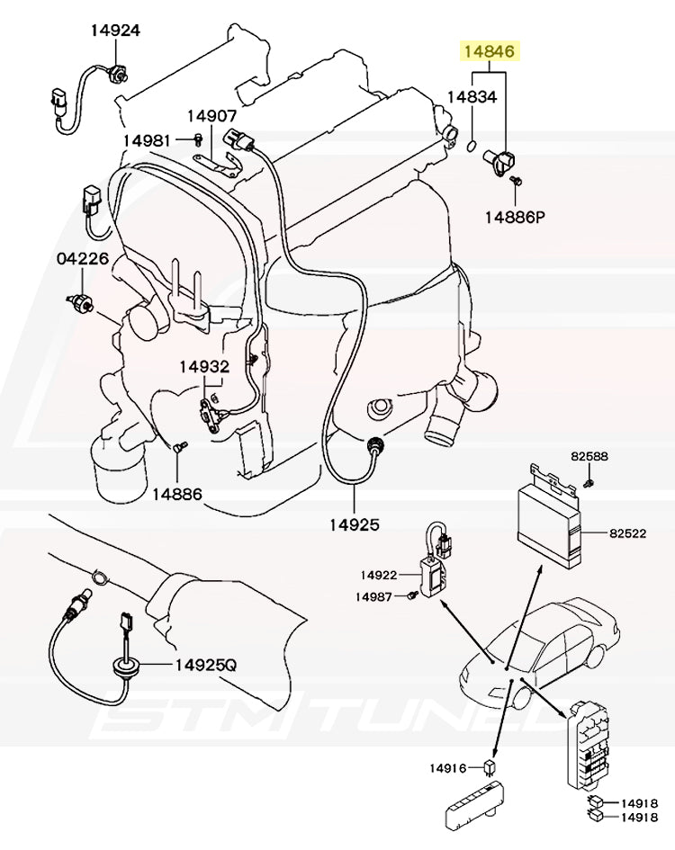 Evo 8 Diagram (MD327107 Exhaust Cam Sensor)