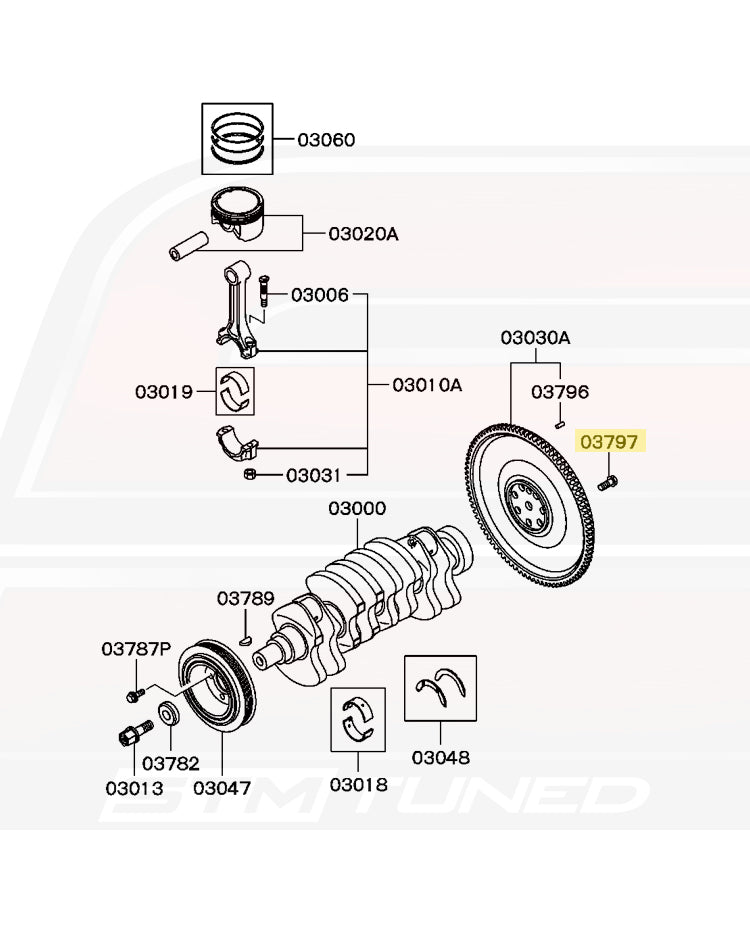 Mitsubishi OEM Flywheel Bolt for Evo 4-9 (MD334117)