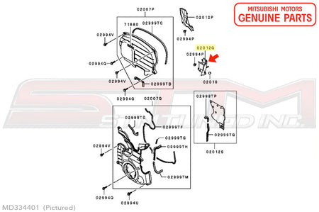 MD334401 Mitsubishi Metal Timing Belt Upper Cover (Right Side / Front ) - Evo 4-9